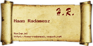 Haas Radamesz névjegykártya